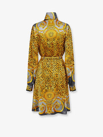 Versace Women's Silk Chemisier Dress Grey