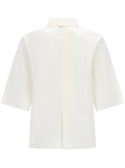 Alysi Women's Silk Cropped Shirt White, view 2