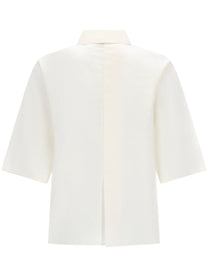 Alysi Women's Silk Cropped Shirt White