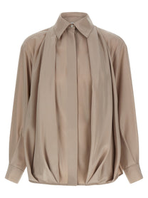 Loewe Silk Draped Shirt Blue