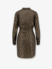Fendi Women's Silk Dress Grey