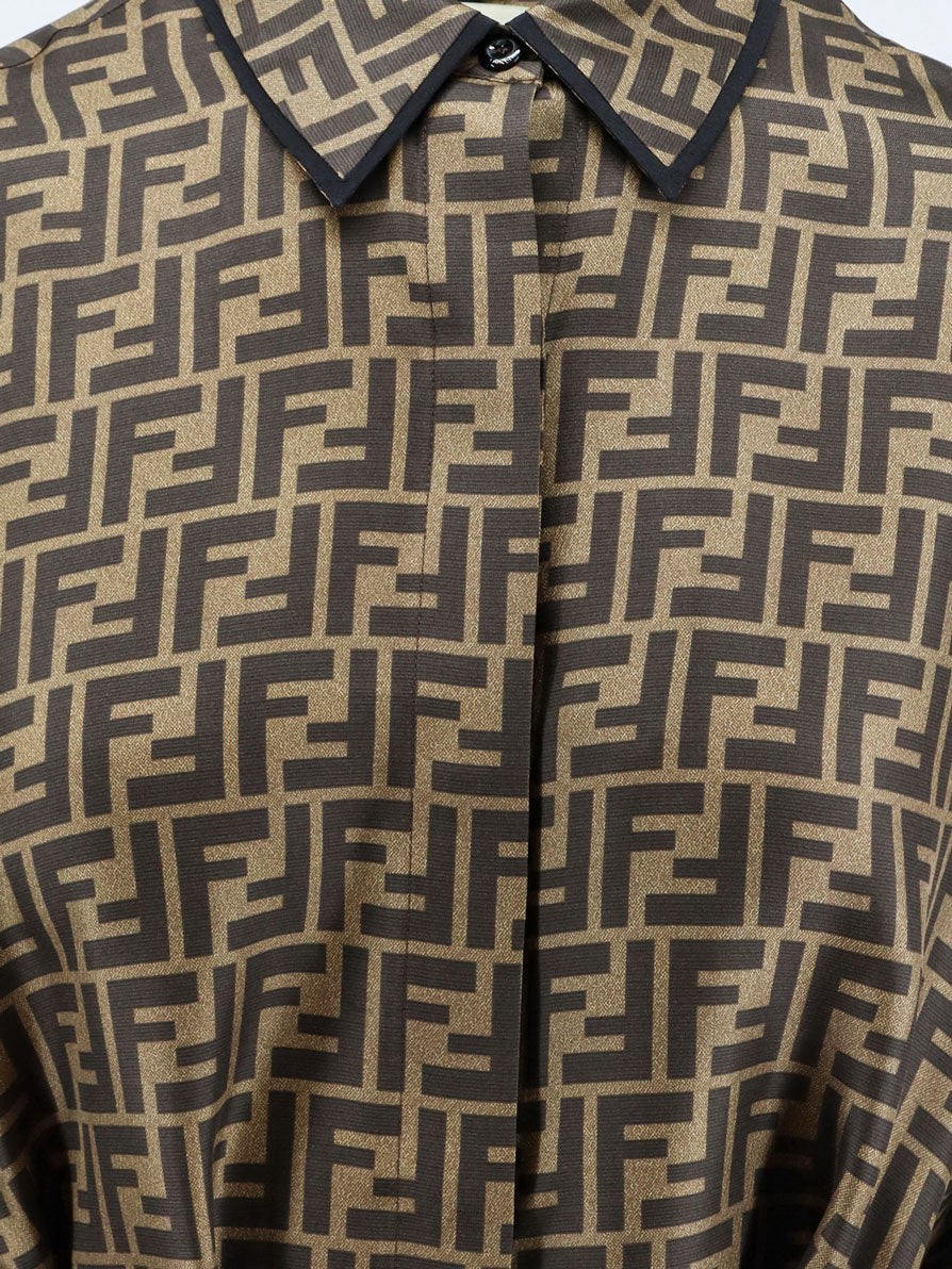 Fendi Women's Silk Dress Grey