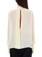 Tom Ford Women's Silk Georgette Blouse White, view 3