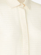 Fendi Women's Silk Jacquard Chemisier Dress White, view 3