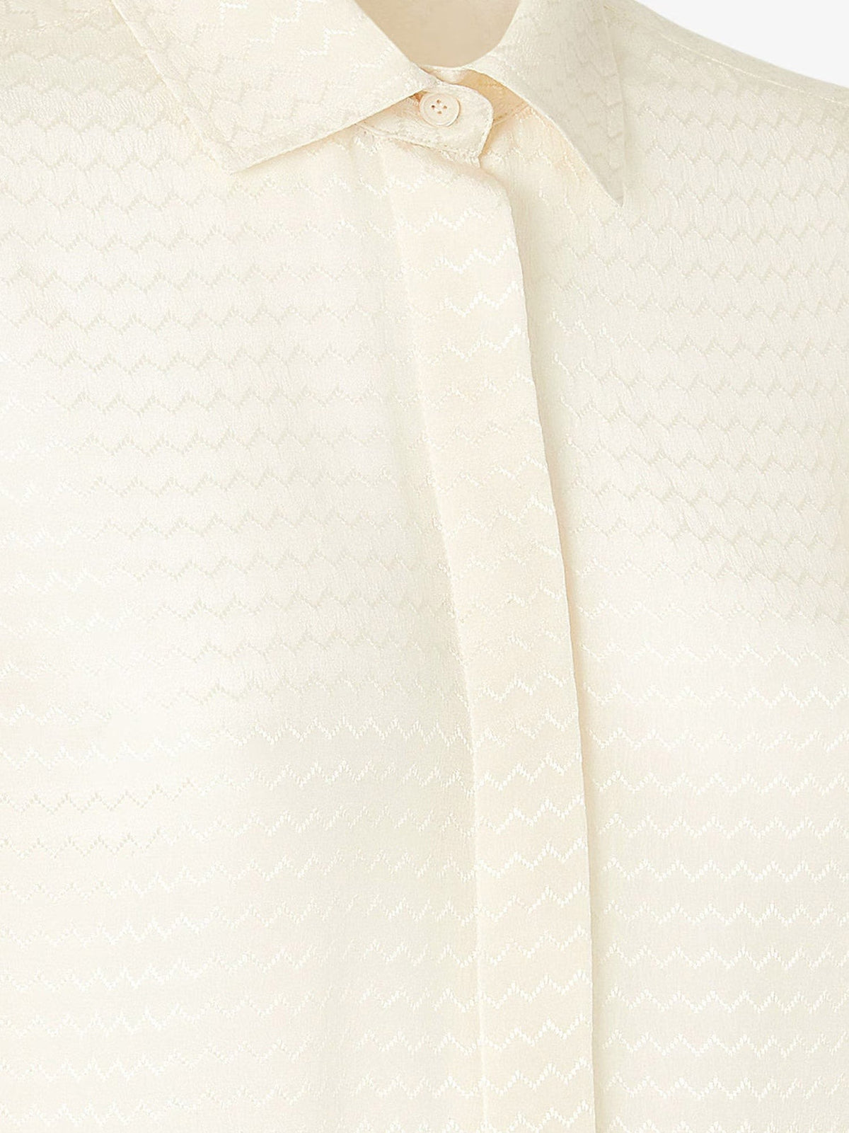 Fendi Women's Silk Jacquard Chemisier Dress White, view 3