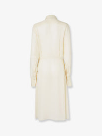 Fendi Women's Silk Jacquard Chemisier Dress White, view 2