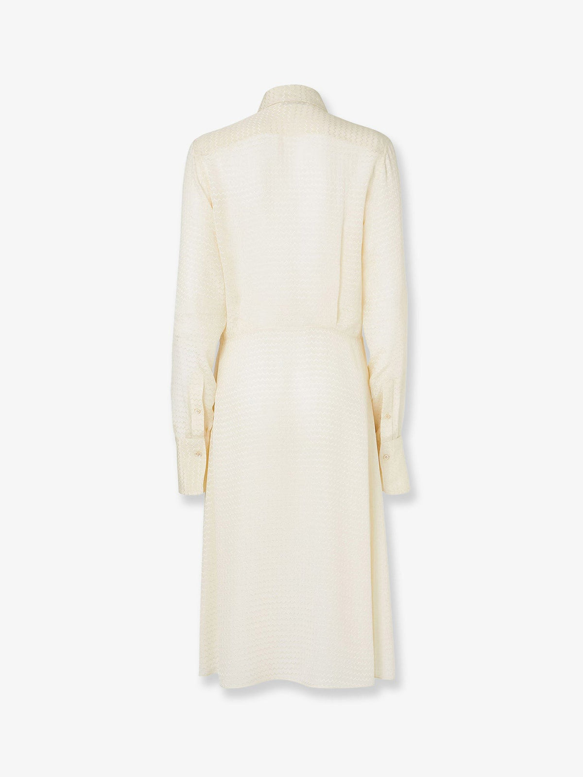 Fendi Women's Silk Jacquard Chemisier Dress White, view 2