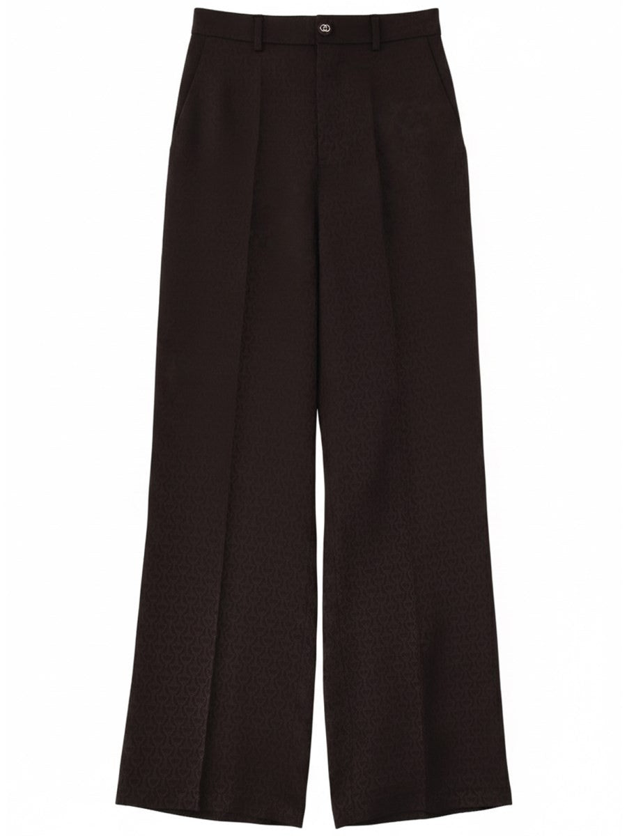 Gucci Women's Silk Jacquard Pants Brown