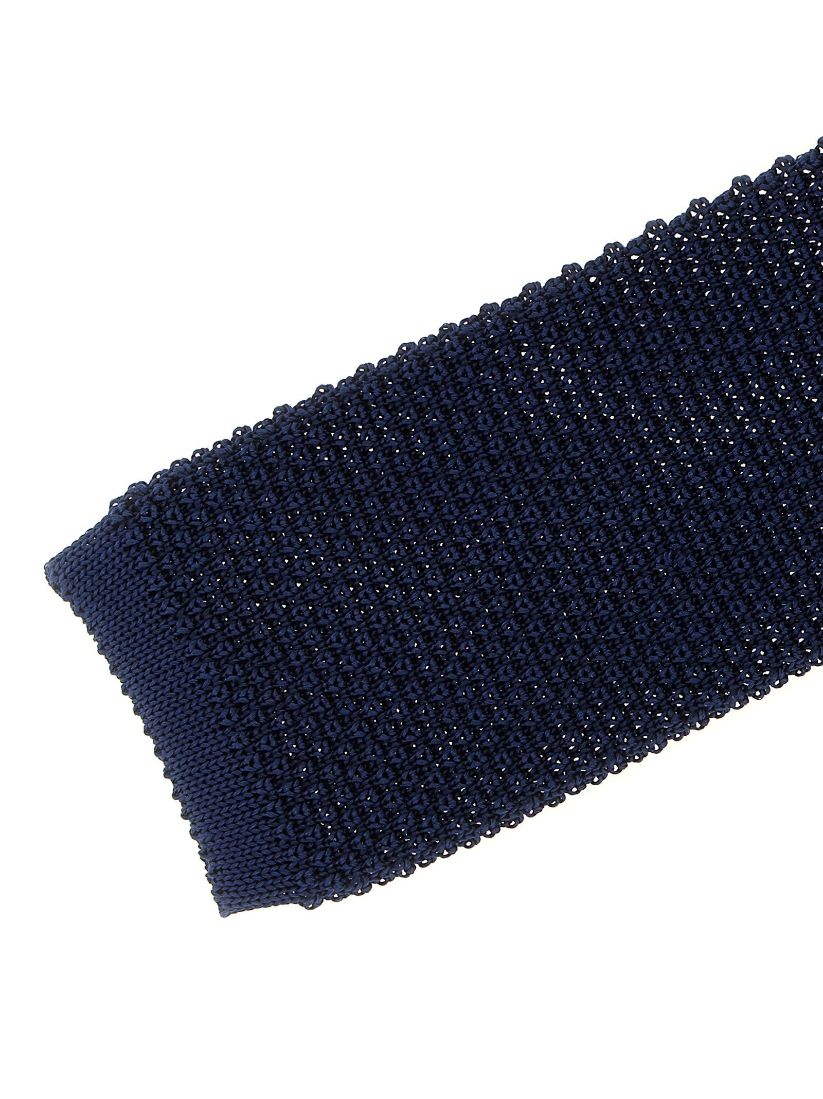 Brunello Cucinelli Silk Knit Tie Blue
