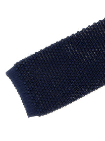 Brunello Cucinelli Silk Knit Tie Blue