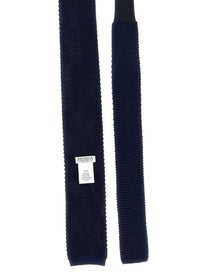 Brunello Cucinelli Silk Knit Tie Blue