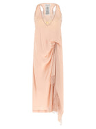 Maison Margiela Silk Lace Slip Midi Dress Dress Blue
