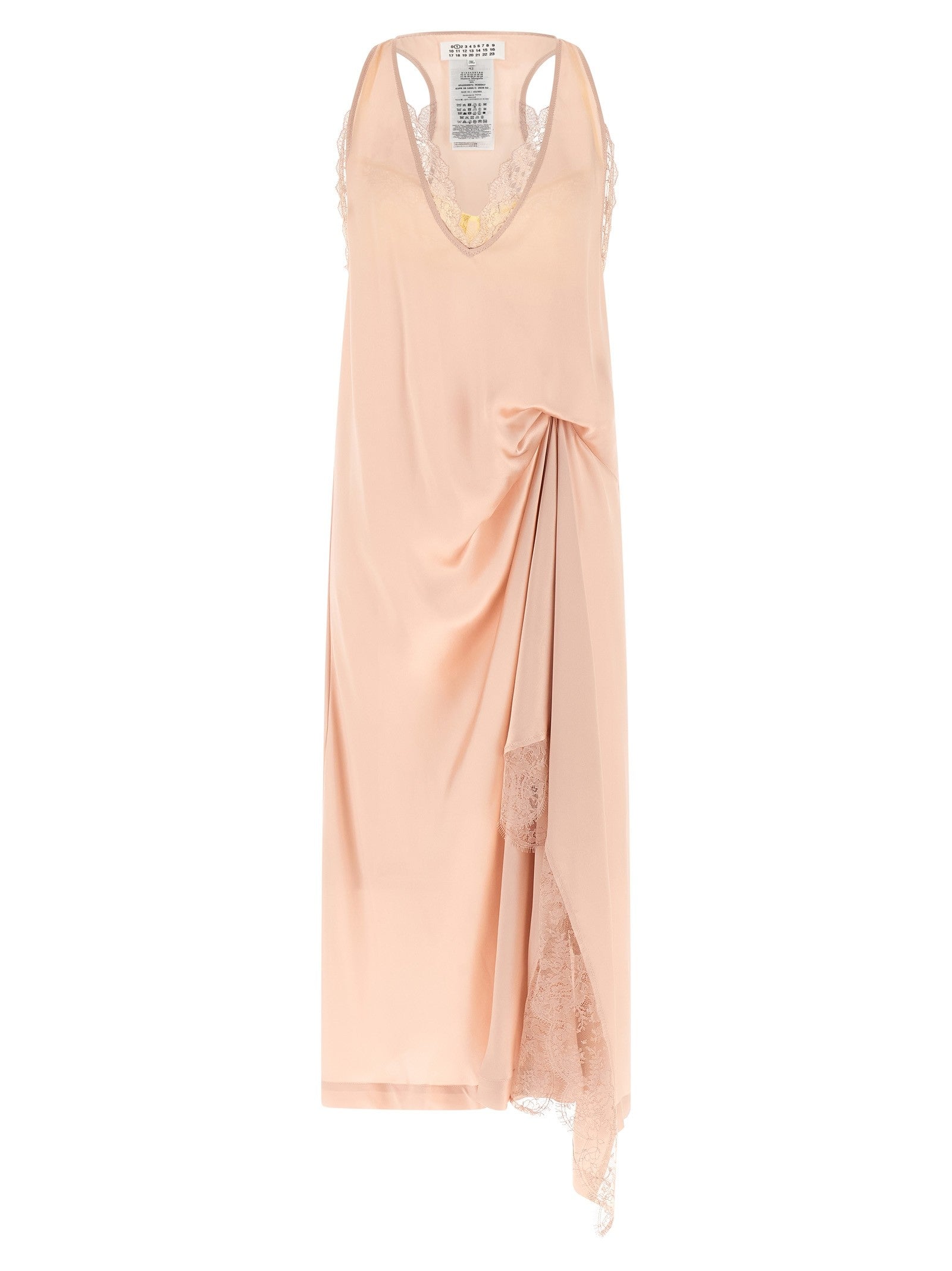Maison Margiela Silk Lace Slip Midi Dress Dress Blue