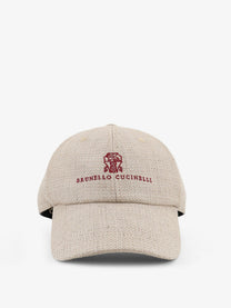 Brunello Cucinelli Men's Linen and Wool Hat Beige