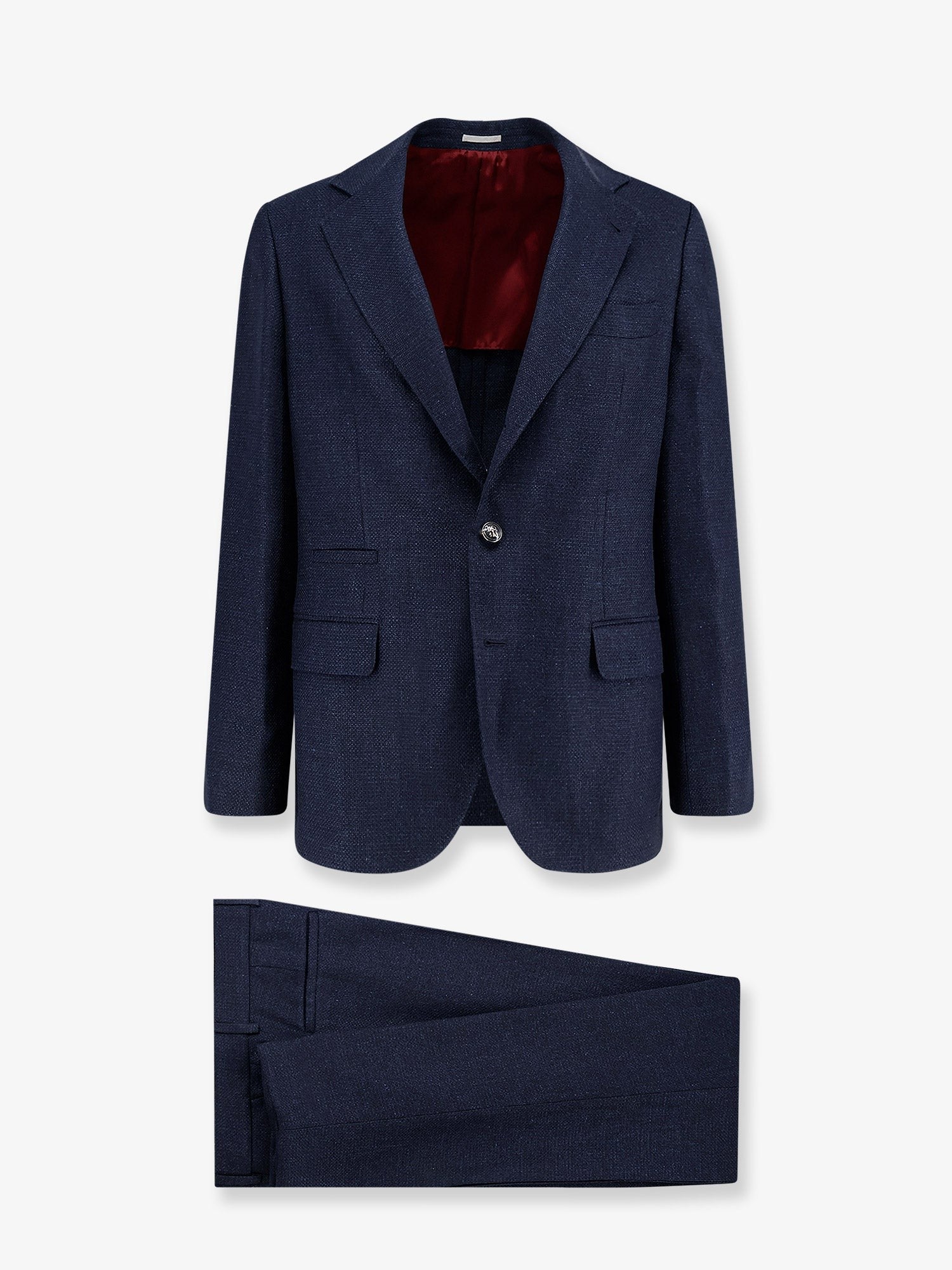 Brunello Cucinelli Men's Linen and Wool Suit Blue