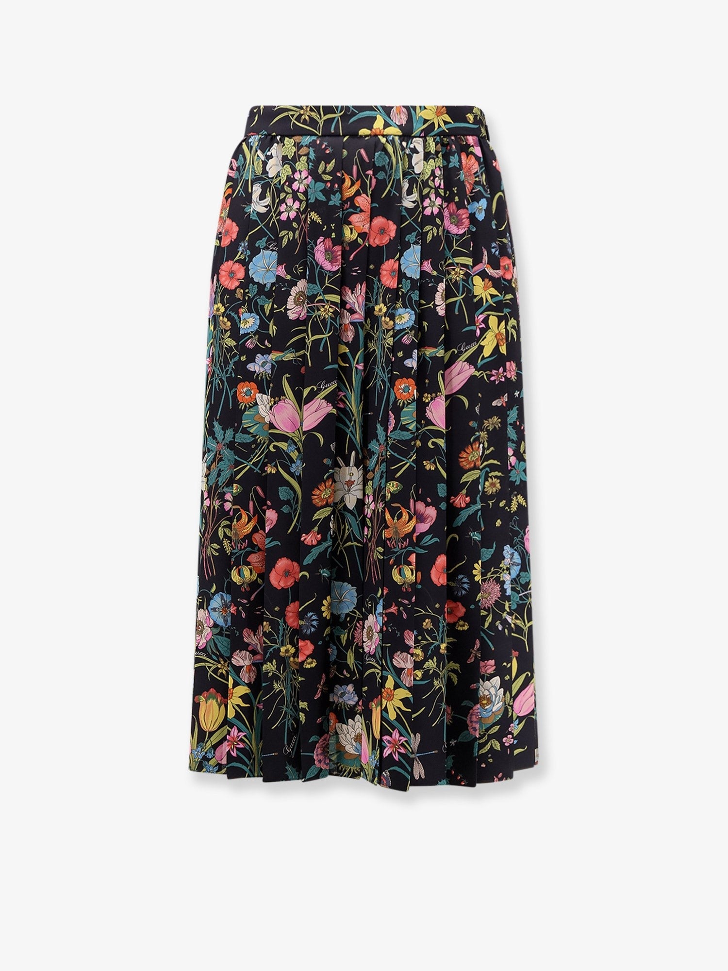 Gucci Women's Silk Midi Skirt Black
