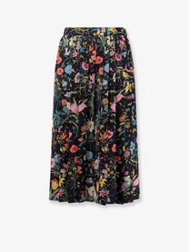 Gucci Women's Silk Midi Skirt Black