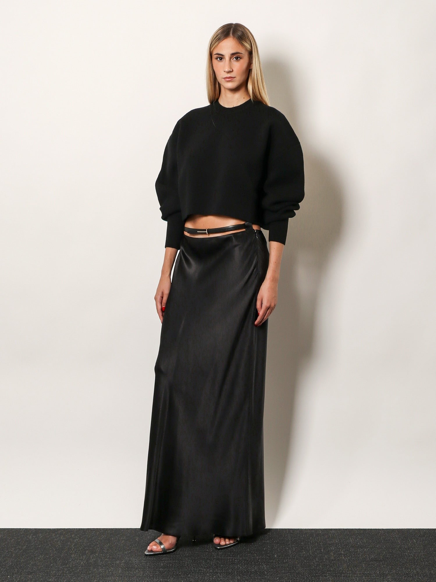 Tom Ford Women's Silk Midi Skirt Black
