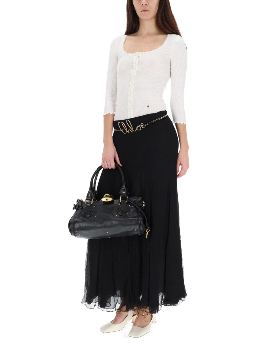 Chloé Women's Silk Muslin Maxi Skirt Black, view 2