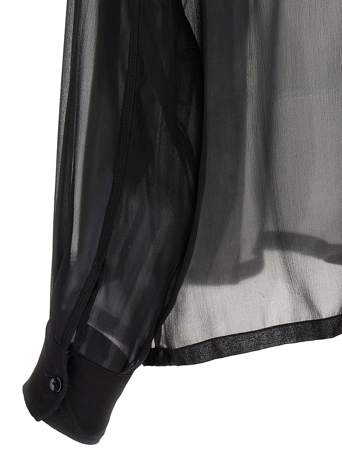 Saint Laurent Silk Muslin Shirt Black, view 4