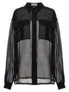 Saint Laurent Silk Muslin Shirt Black