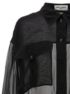 Saint Laurent Silk Muslin Shirt Black, view 3