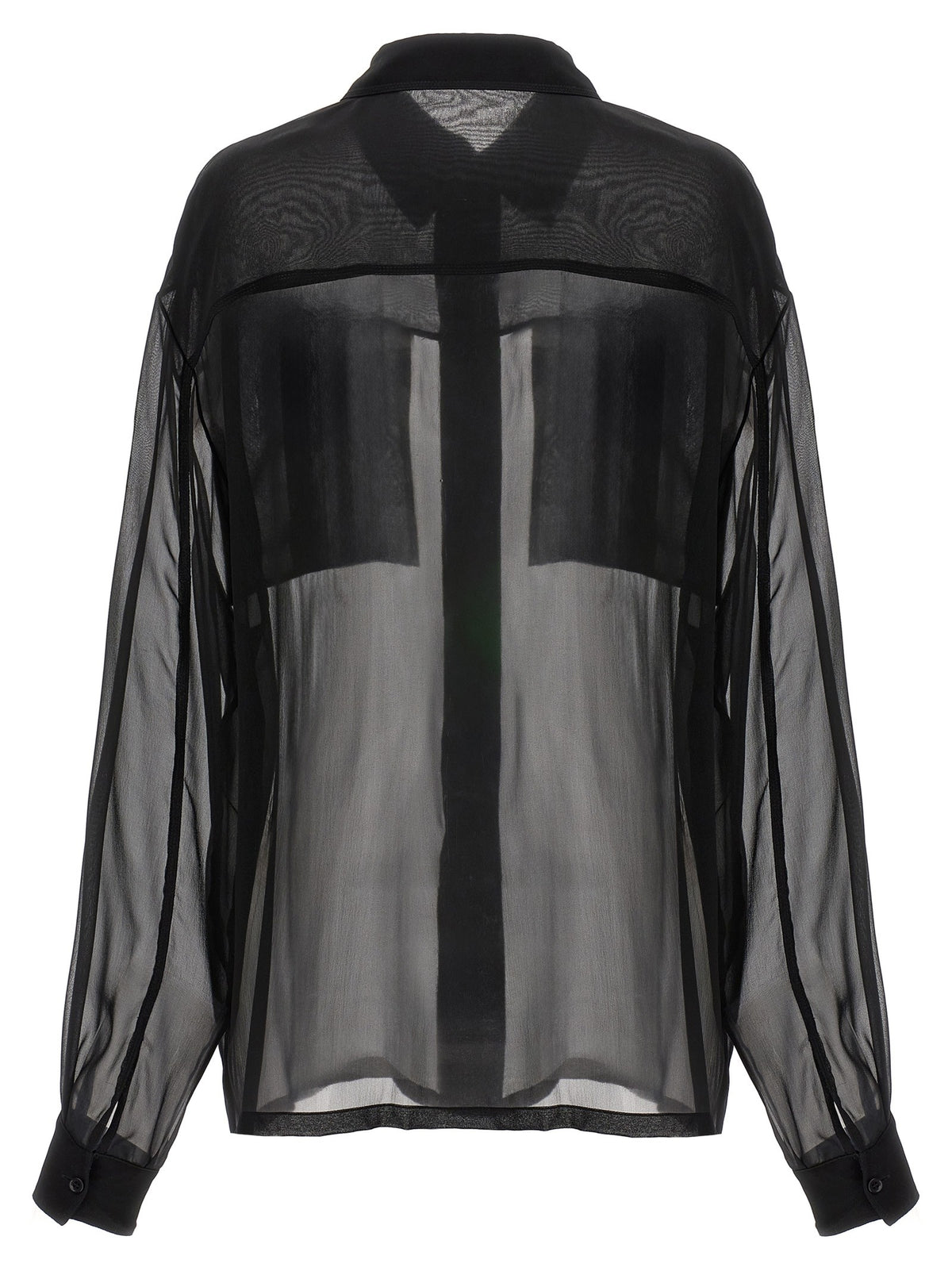 Saint Laurent Silk Muslin Shirt Black, view 2