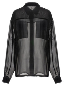 Saint Laurent Silk Muslin Shirt Black, view 2
