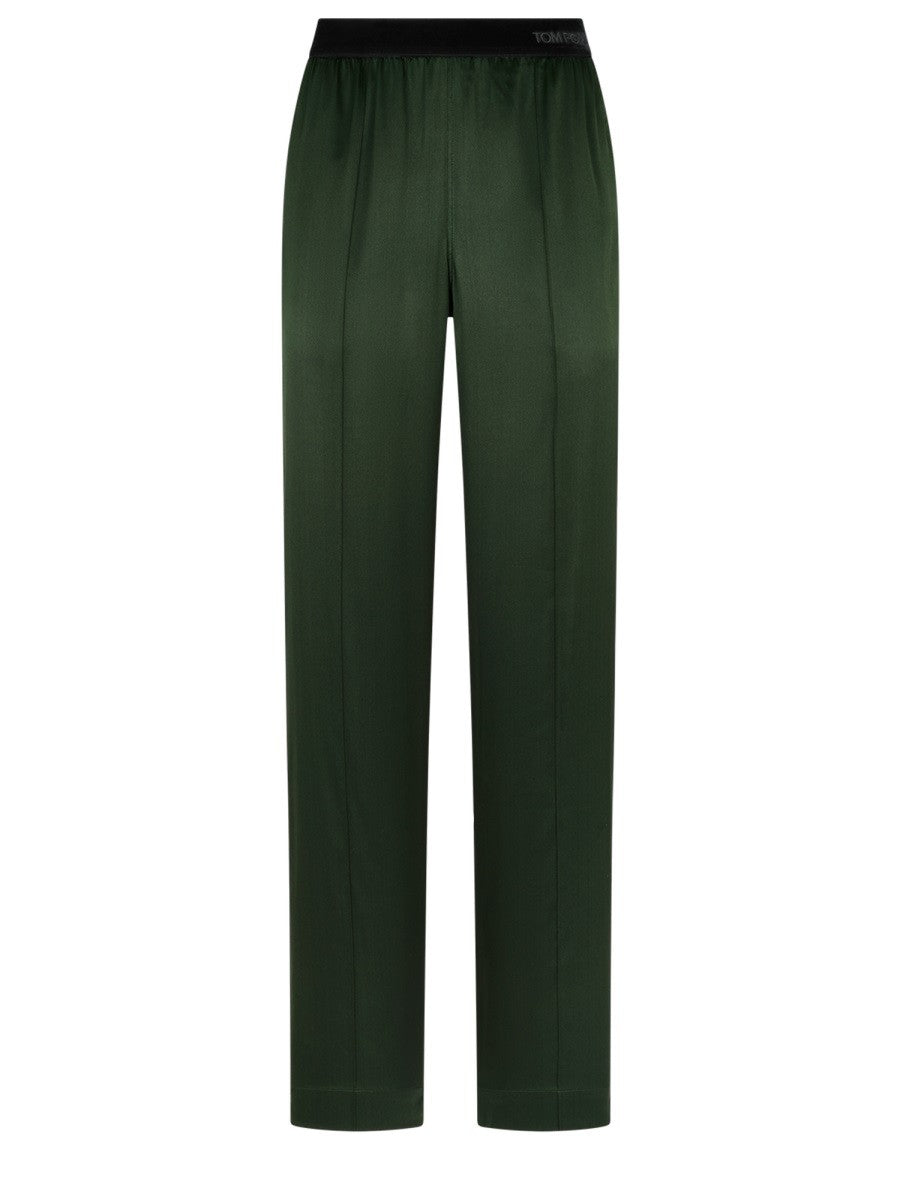 Tom Ford Women's Silk Pajama Pants Green