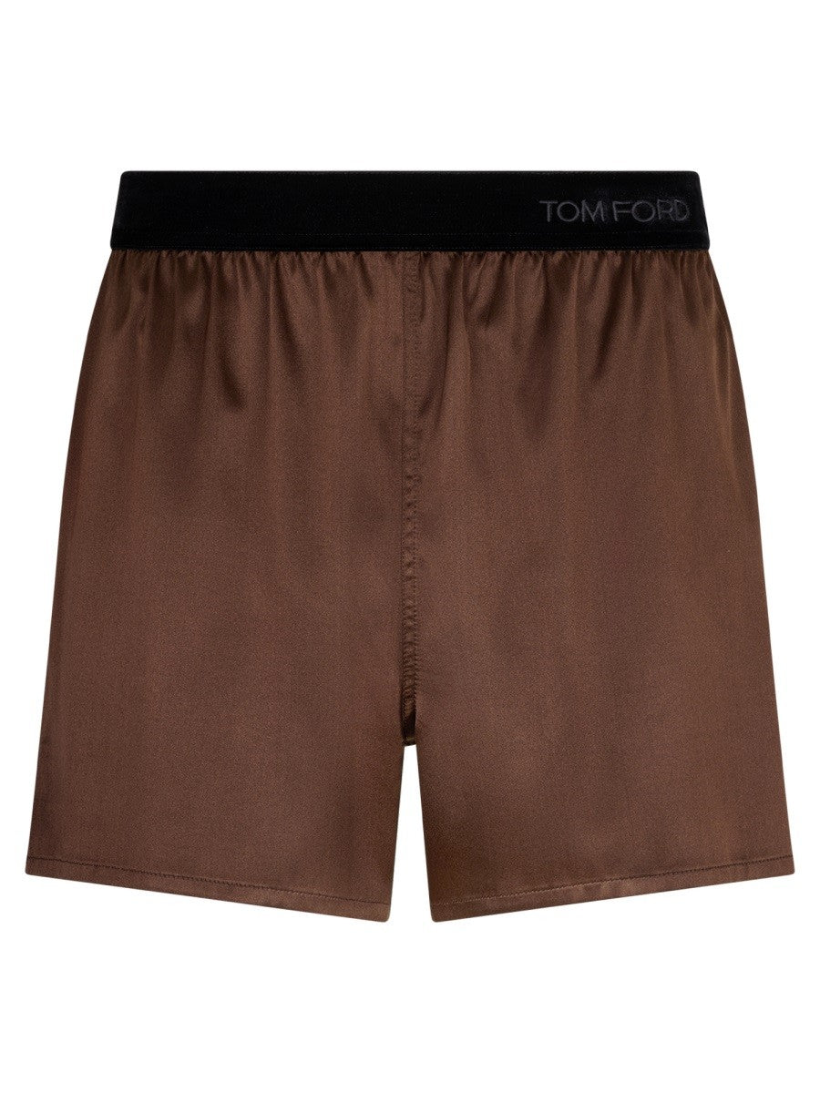Tom Ford Women's Silk Pajama Shorts Brown