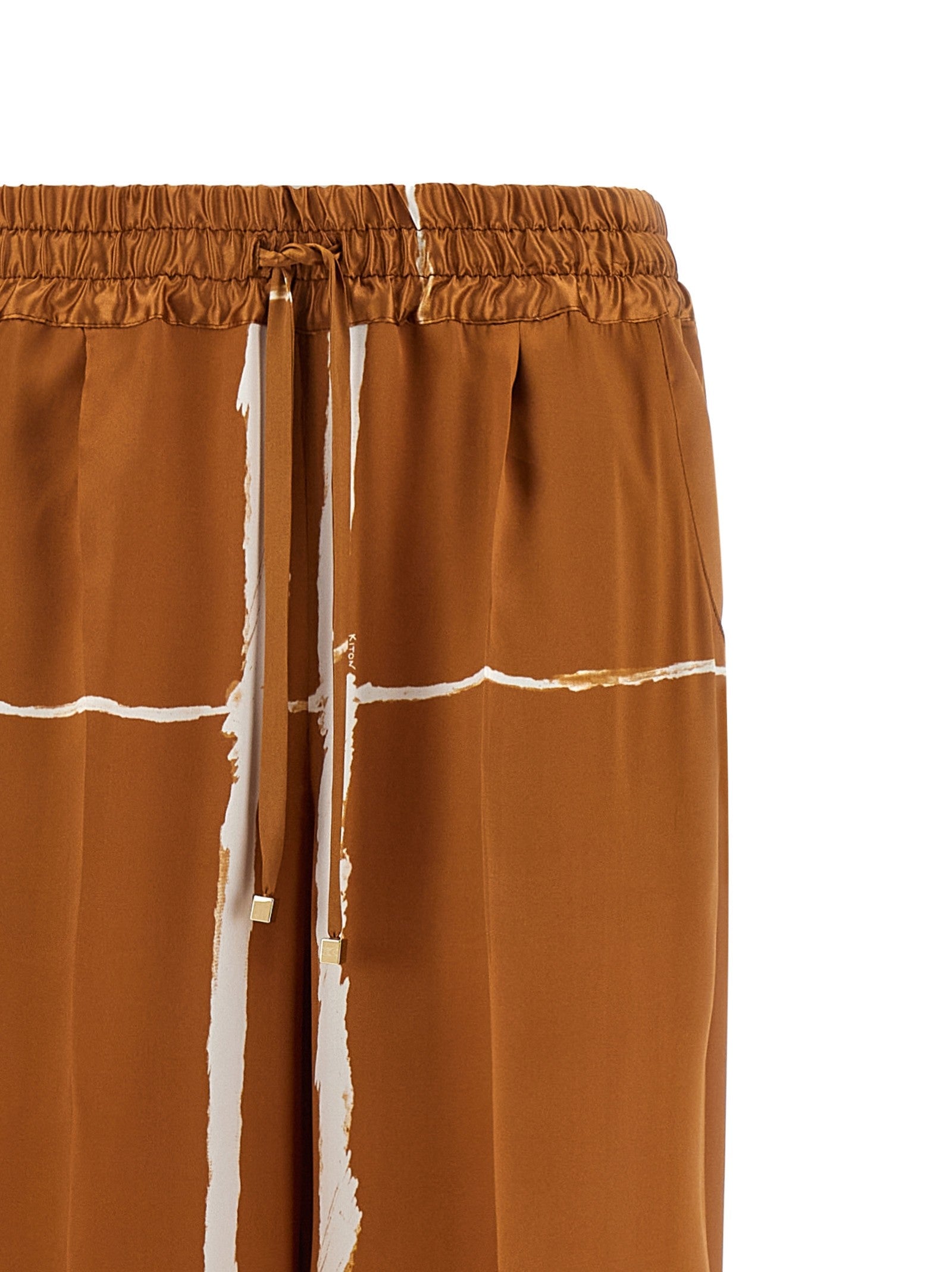 Kiton Silk Pants Brown