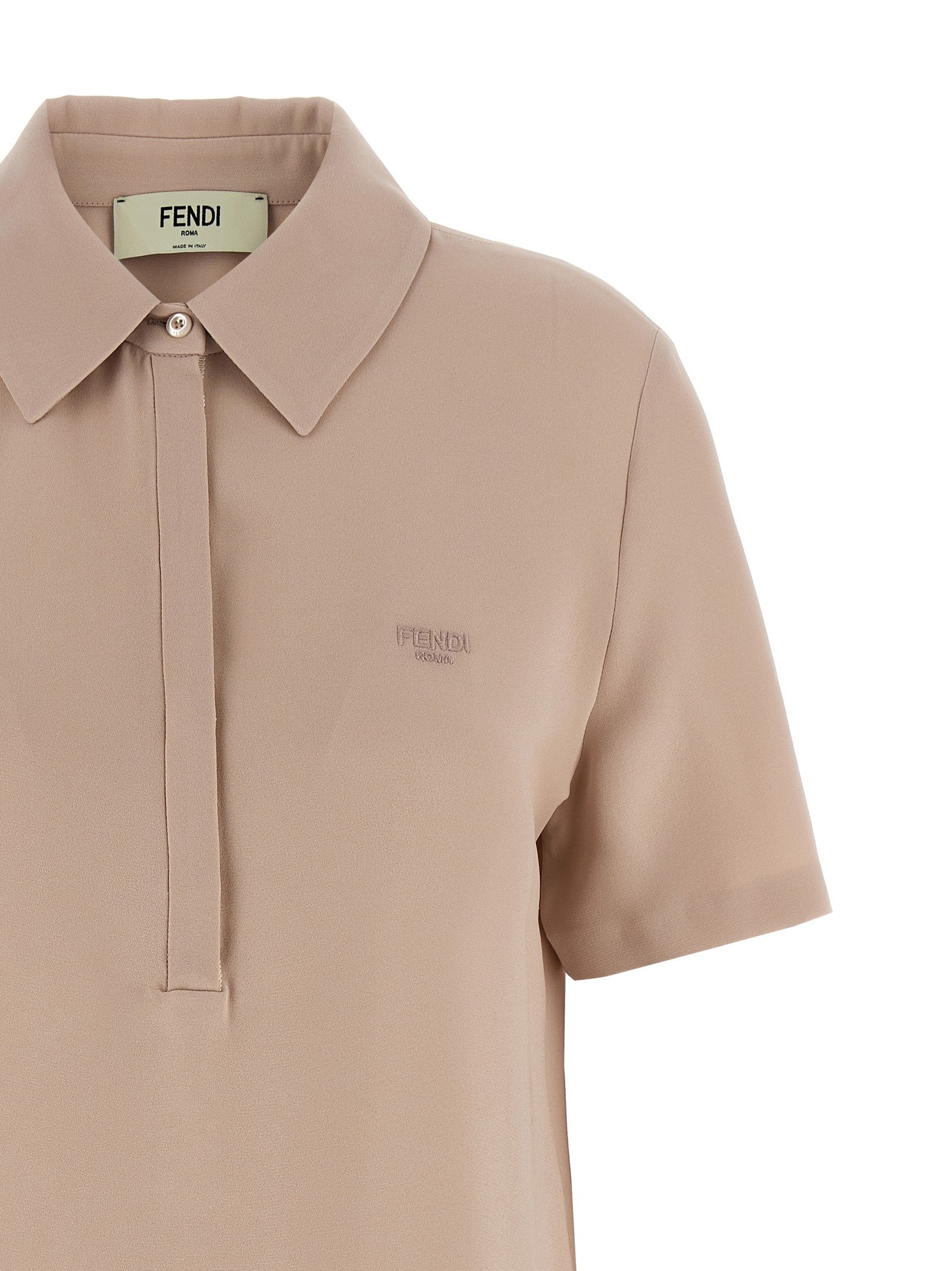 Fendi Silk Polo Shirt Blue