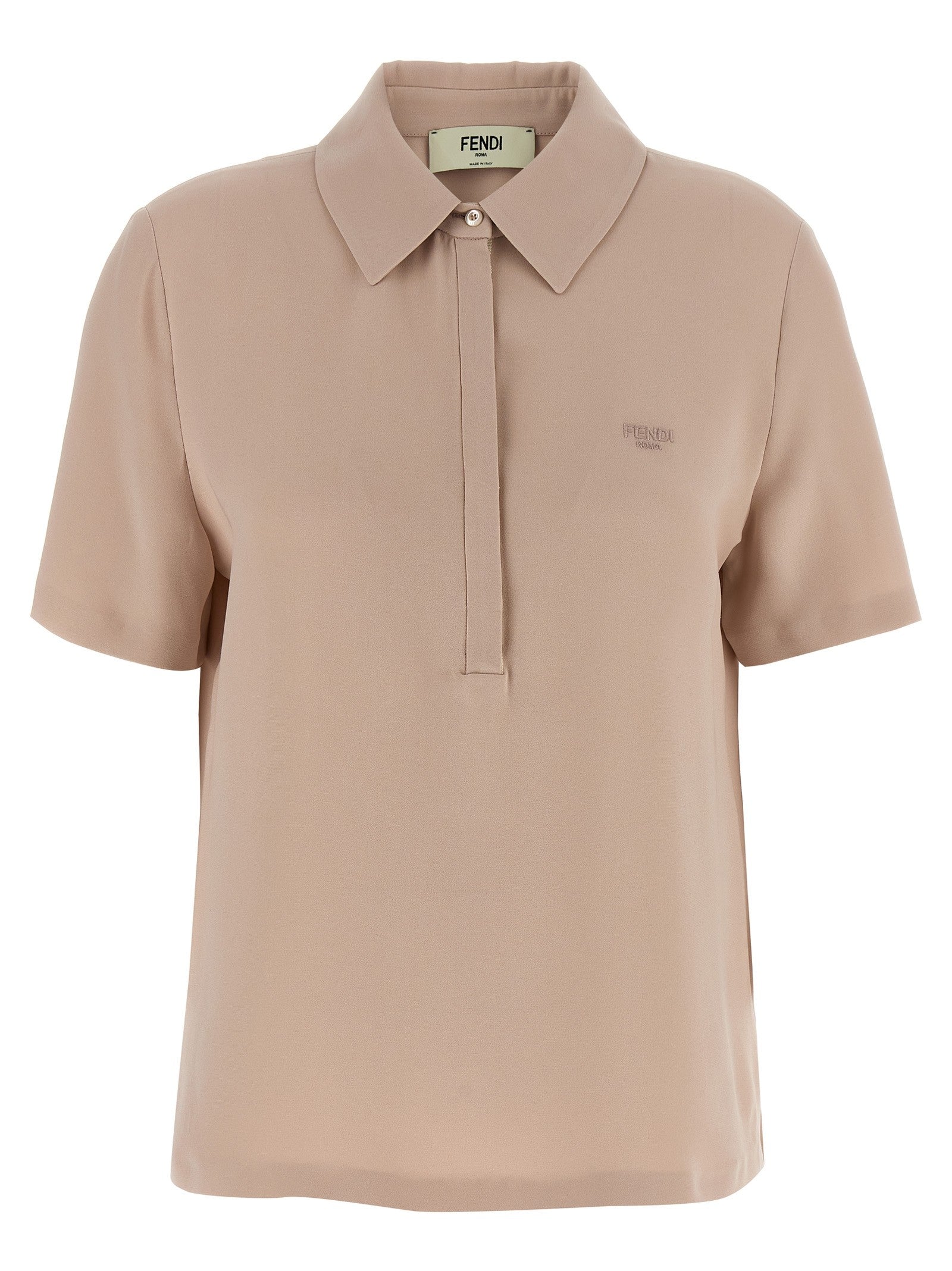 Fendi Silk Polo Shirt Blue