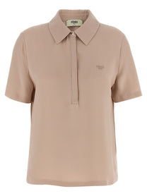 Fendi Silk Polo Shirt Blue