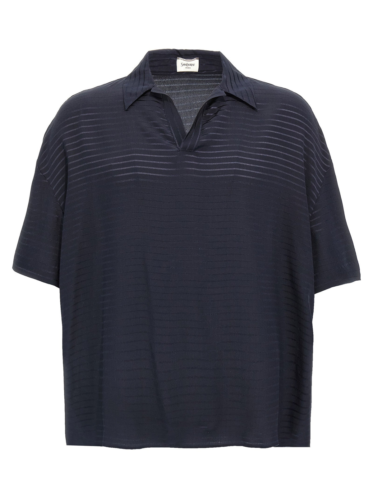 Saint Laurent Silk Polo Shirt Blue