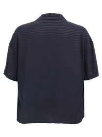 Saint Laurent Silk Polo Shirt Blue