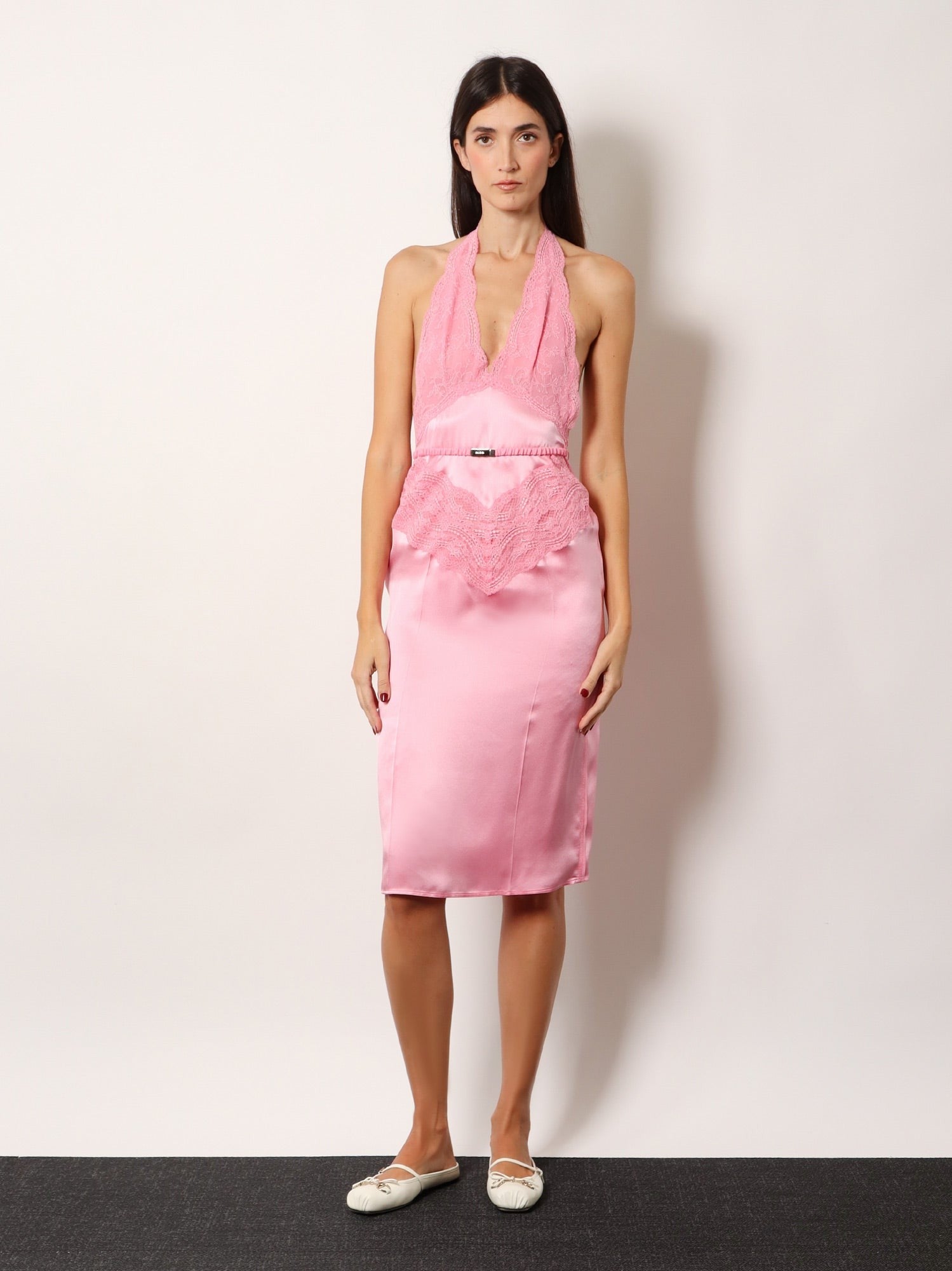 Gucci Women's Silk Satin Midi Dress Blue