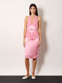 Gucci Women's Silk Satin Midi Dress Blue