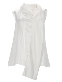 S MAX MARA Women's Silk Satin Top White