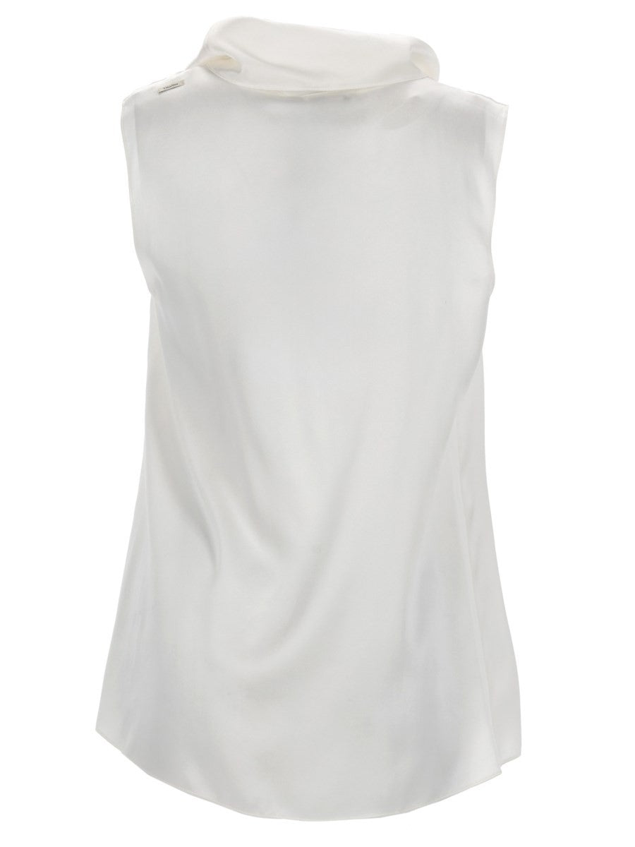 S MAX MARA Women's Silk Satin Top White