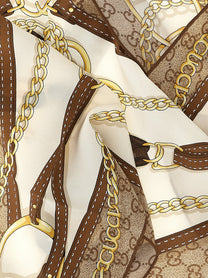 Gucci Silk Scarf Twill Beige