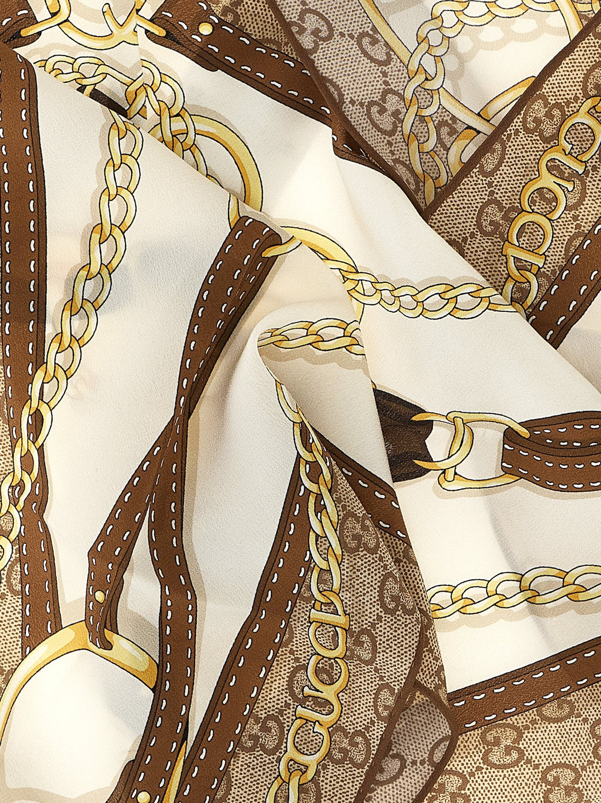 Gucci Silk Scarf Twill Beige, view 3