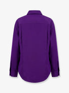 Balenciaga Women's Silk Shantung Shirt Purple, view 2