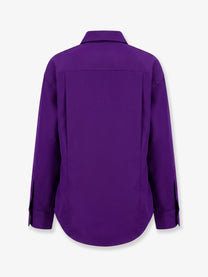 Balenciaga Women's Silk Shantung Shirt Purple