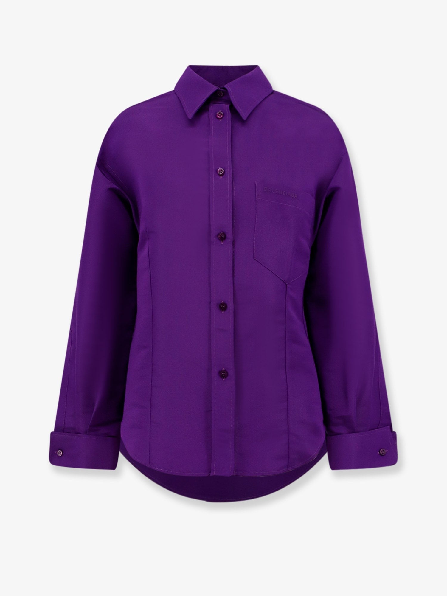 Balenciaga Women's Silk Shantung Shirt Purple