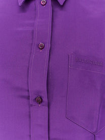 Balenciaga Women's Silk Shantung Shirt Purple