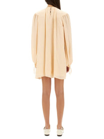 Chloé Women's Silk Shirred Mini Dress Pink