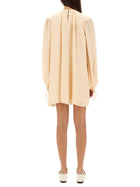 Chloé Women's Silk Shirred Mini Dress Pink, view 3