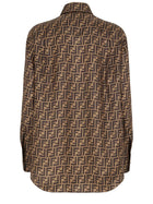 Fendi Women's Silk Shirt Brown, view 2
