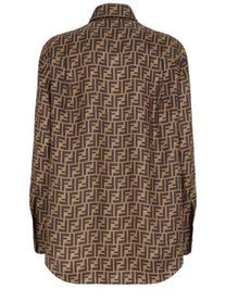 Fendi Women's Silk Shirt Brown